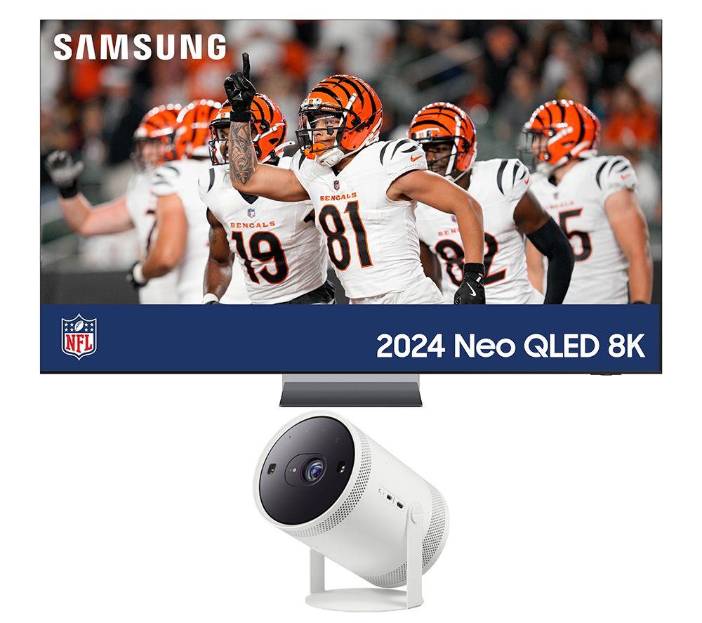 Samsung 75" Qe75qn900dtxxu Smart 8K Hdr Neo Qled Tv & The Freestyle (2Nd Gen) Smart Full Hd Tv Projector Bundle, Black