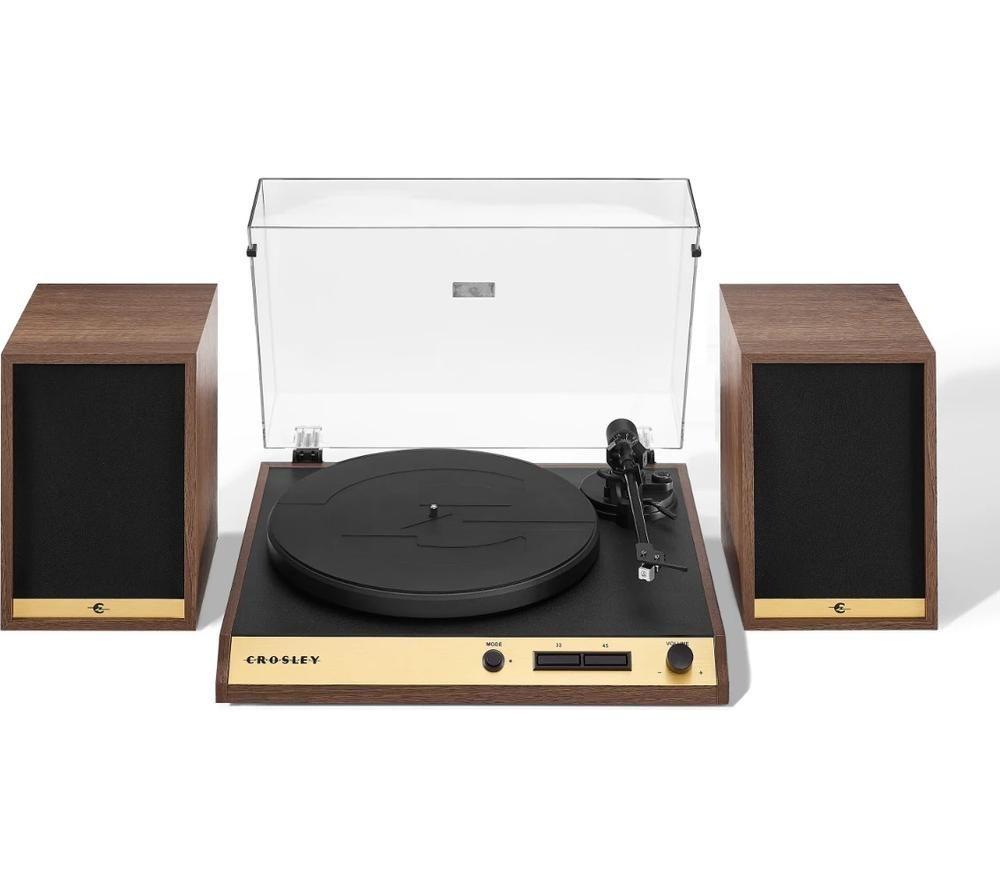 CROSLEY C72 Belt Drive Bluetooth Turntable & Speakers - Walnut image number 2 of 9