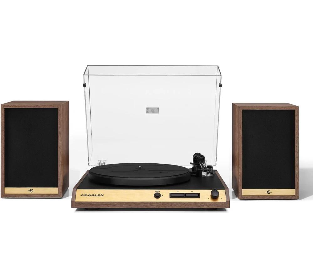 CROSLEY C72 Belt Drive Bluetooth Turntable & Speakers - Walnut image number 3 of 9