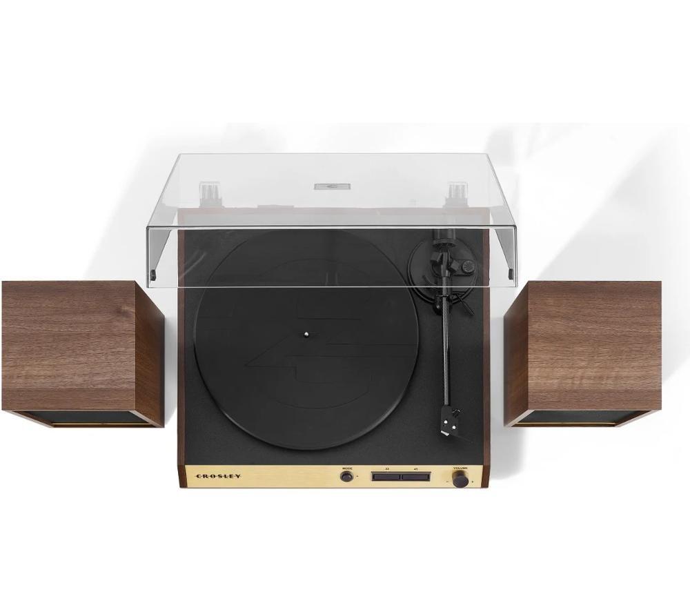 CROSLEY C72 Belt Drive Bluetooth Turntable & Speakers - Walnut image number 4 of 9