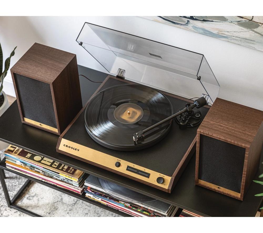 CROSLEY C72 Belt Drive Bluetooth Turntable & Speakers - Walnut image number 9 of 9
