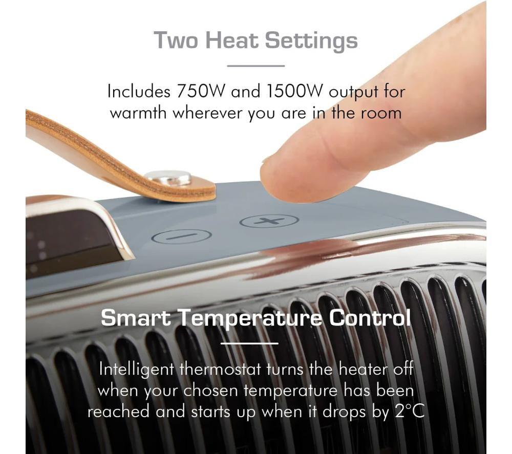 SWAN Retro SH27032 Portable Fan Heater - Grey image number 3 of 3