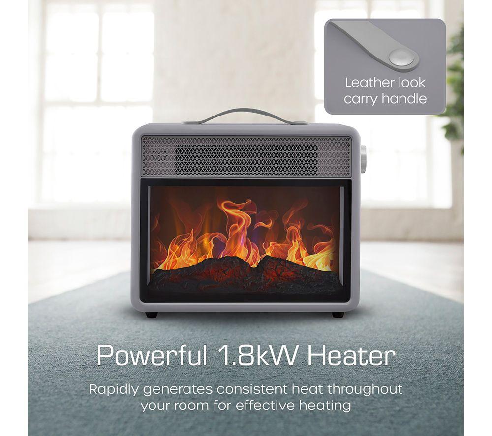 SWAN Retro SH27034 Flame Effect Heater - Grey image number 3 of 9