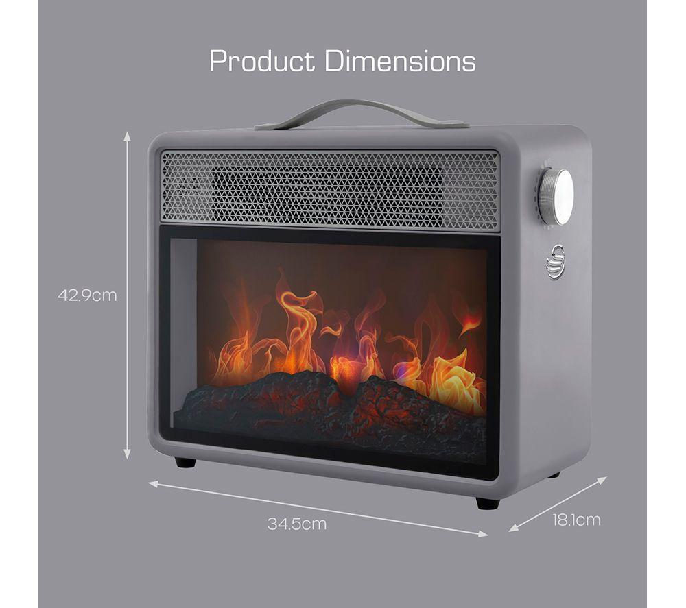 SWAN Retro SH27034 Flame Effect Heater - Grey image number 6 of 9