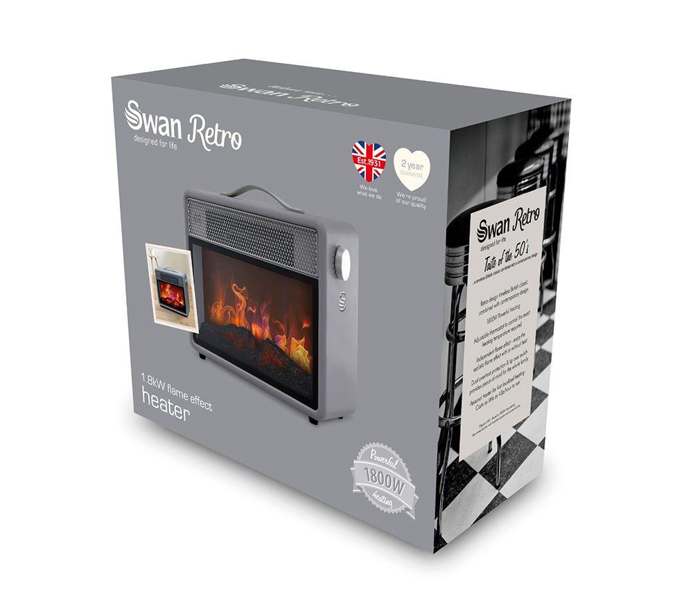 SWAN Retro SH27034 Flame Effect Heater - Grey image number 8 of 9