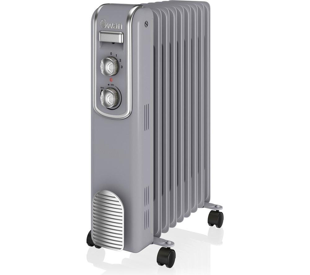SWAN SH60010GRN Portable Oil-Filled Radiator - Grey image number 2 of 4