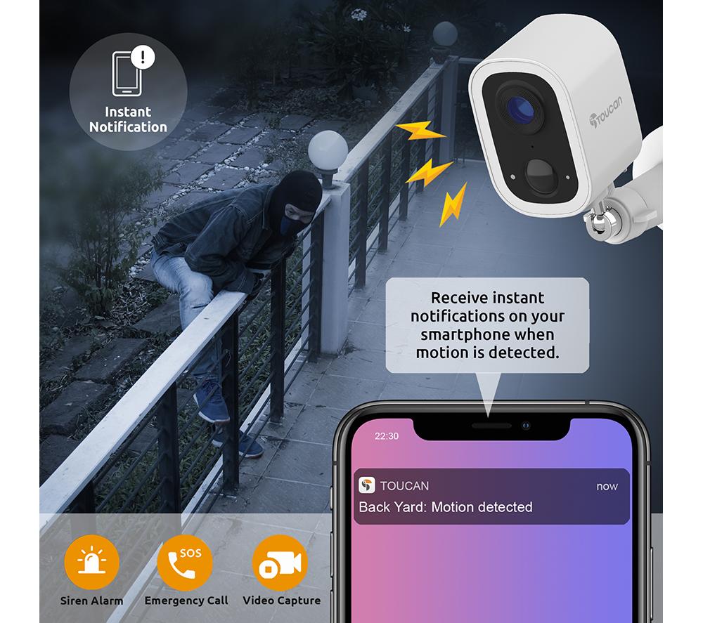 TOUCAN Quad HD Wireless Security Camera S4 - White image number 5 of 8