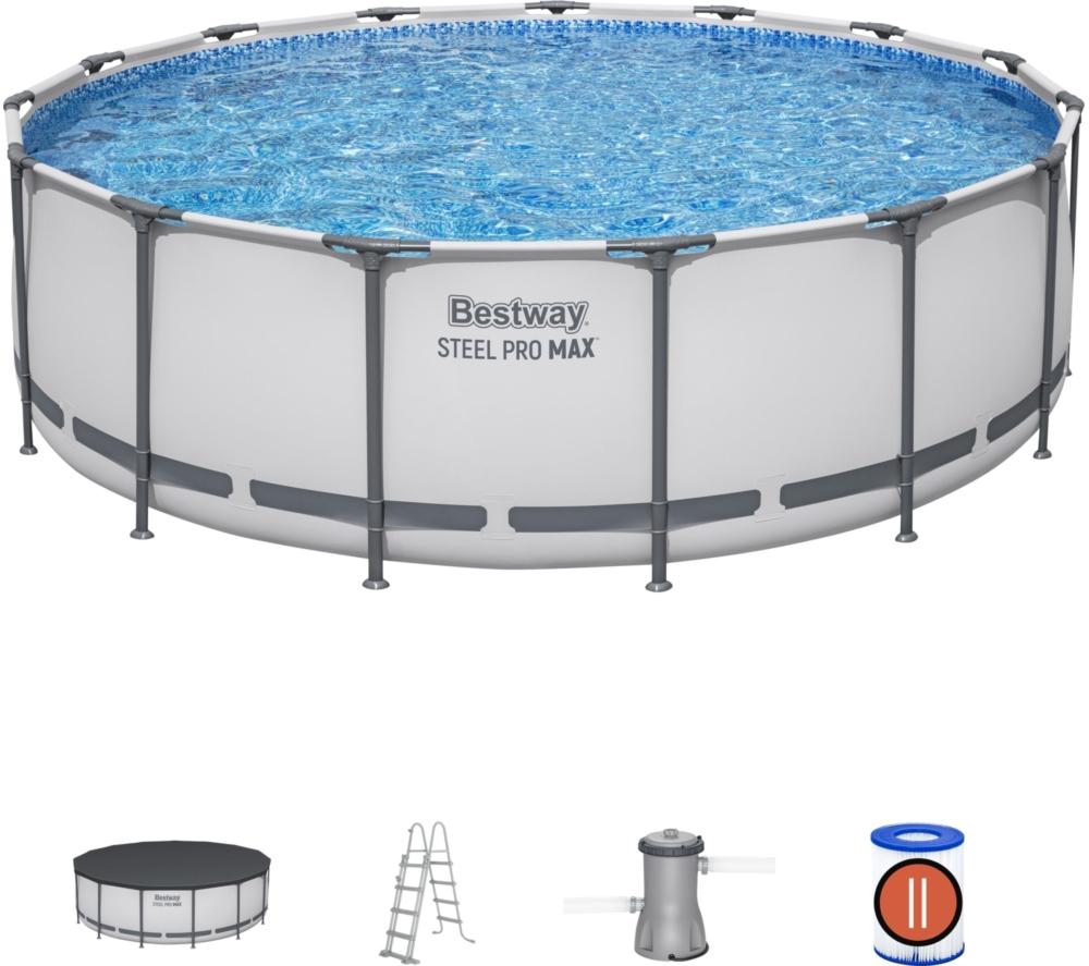 BESTWAY 15ft x 48" Steel Pro Frame BW56438GB-23 Round Swimming Pool - Grey image number 2 of 14