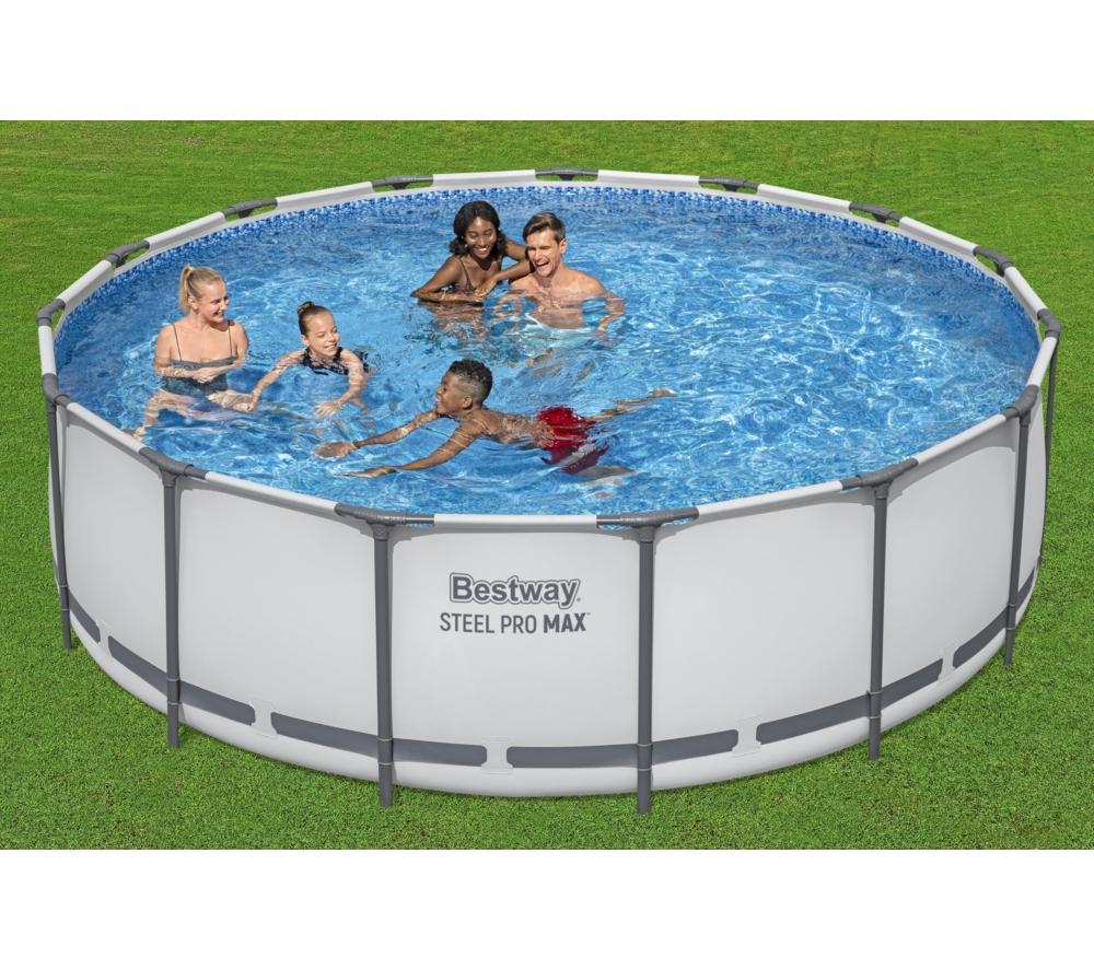 BESTWAY 15ft x 48" Steel Pro Frame BW56438GB-23 Round Swimming Pool - Grey image number 5 of 14
