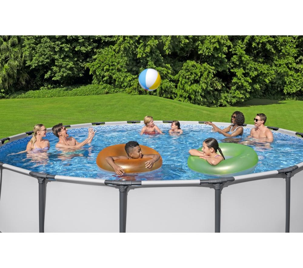 BESTWAY 15ft x 48" Steel Pro Frame BW56438GB-23 Round Swimming Pool - Grey image number 7 of 14