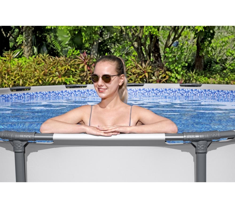 BESTWAY 15ft x 48" Steel Pro Frame BW56438GB-23 Round Swimming Pool - Grey image number 8 of 14