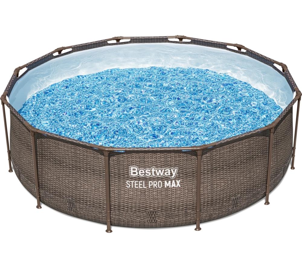 BESTWAY 12ft x 39.5" Steel Pro Deluxe BW56709GB-21 Round Swimming Pool - Brown image number 3 of 6