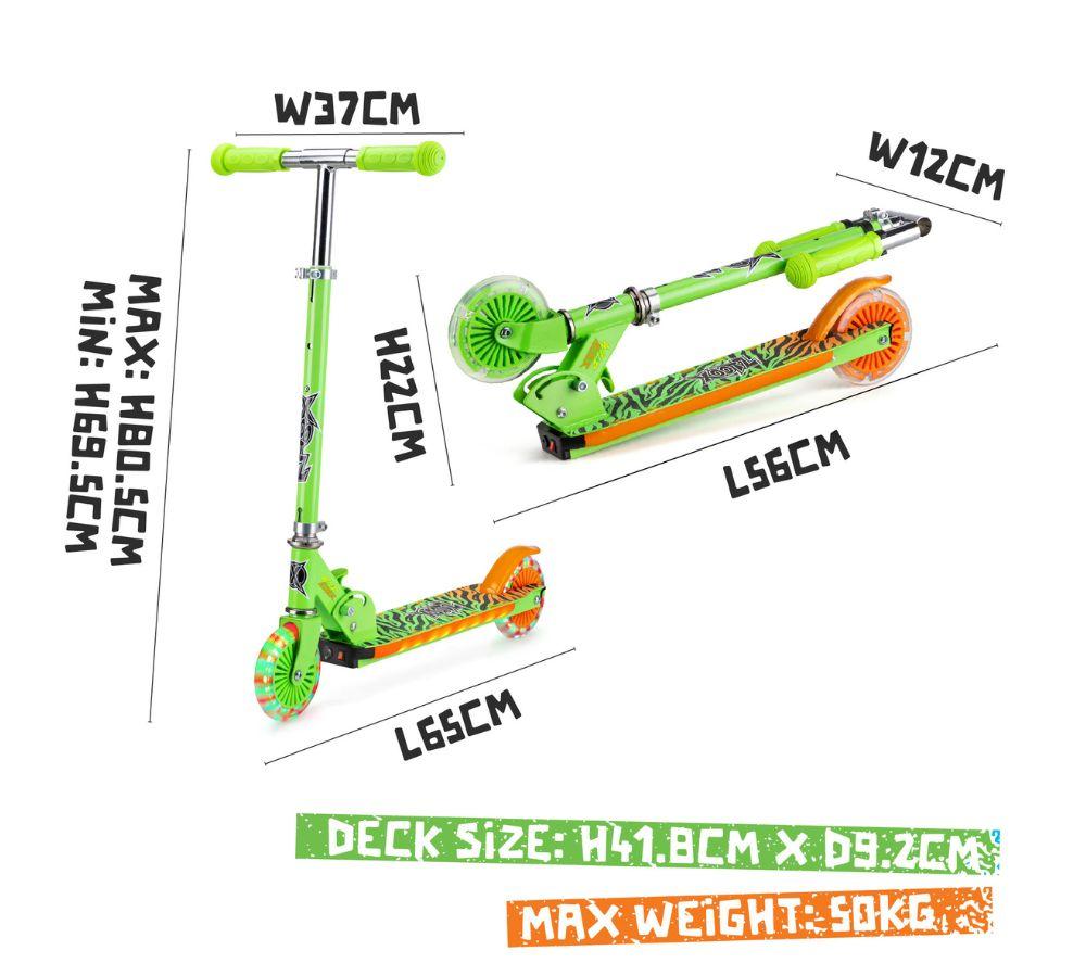 Buy XOOTZ Wild Rider Tiger LED Kids Kick Scooter - Green | Currys