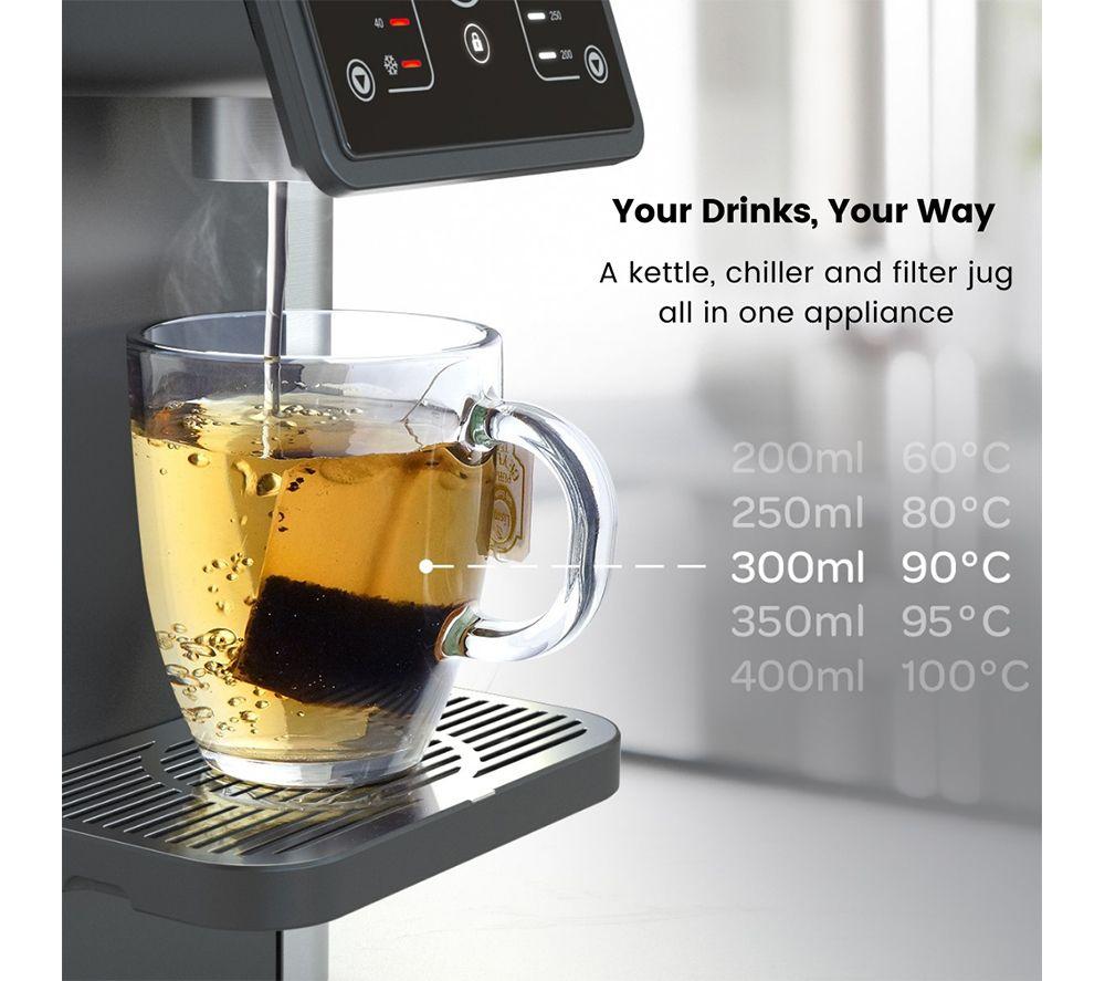AQUA Aurora Hot & Chilled Filtered Water Dispenser - Silver & Black image number 5 of 8