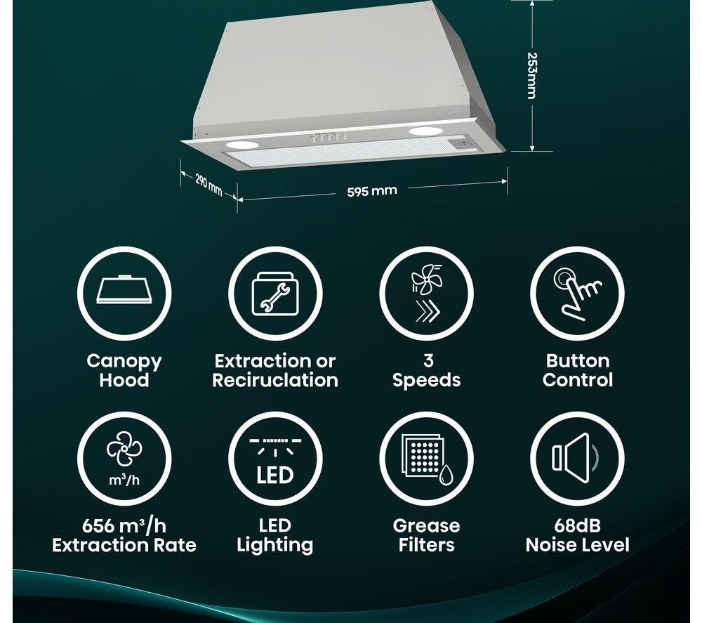HISENSE CH6BI12BXUK Canopy Cooker Hood - Stainless Steel image number 2 of 15