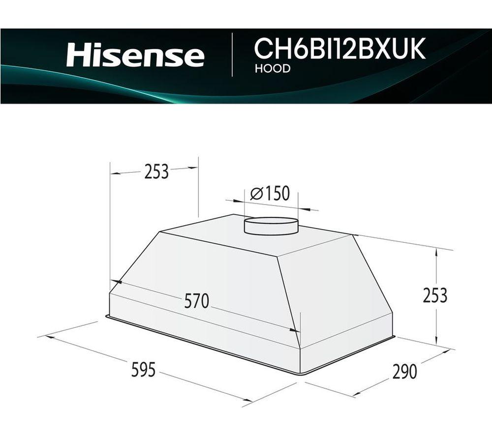 HISENSE CH6BI12BXUK Canopy Cooker Hood - Stainless Steel image number 14 of 15