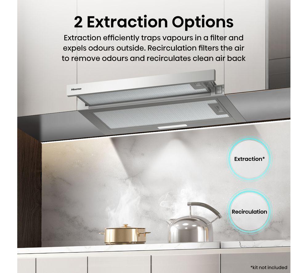 HISENSE CH6T10BXUK Telescopic Cooker Hood - Stainless Steel image number 4 of 15