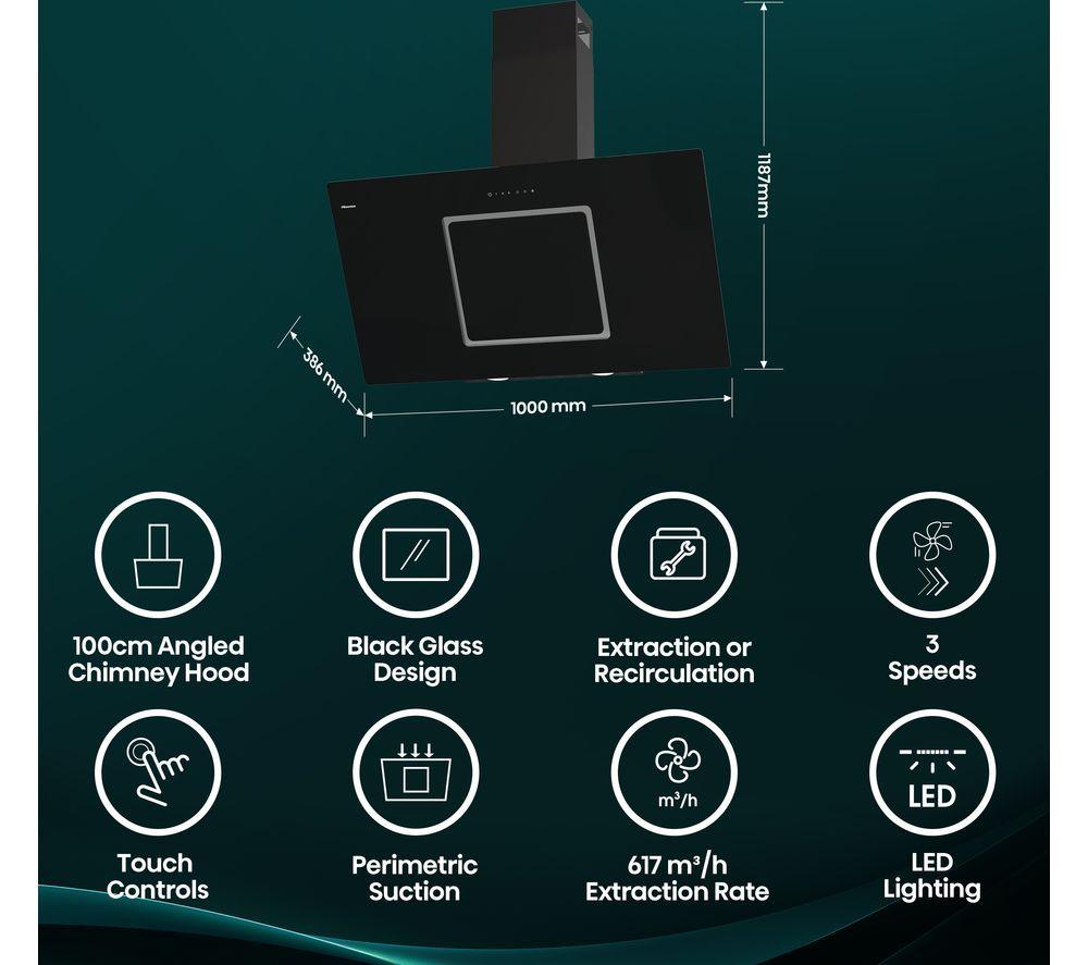 HISENSE CH10IN14BBUK Chimney Cooker Hood - Jet Black image number 2 of 18