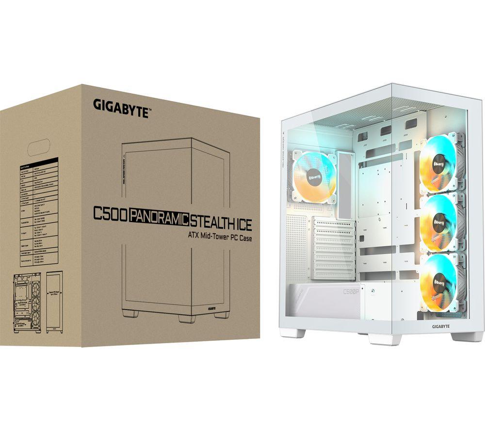 GIGABYTE Panoramic Stealth Ice GB-C500PI ST ATX Mid-Tower PC Case - White image number 2 of 8