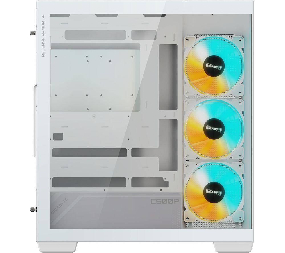 GIGABYTE Panoramic Stealth Ice GB-C500PI ST ATX Mid-Tower PC Case - White image number 7 of 8
