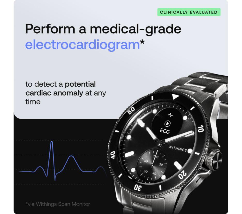 WITHINGS ScanWatch Nova Hybrid Smart Watch - Black, 42 mm image number 3 of 5