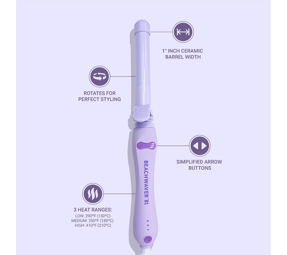 BEACHWAVER B1 BWUK16P1 Hair Curler - Pastel Lilac image number 5 of 5