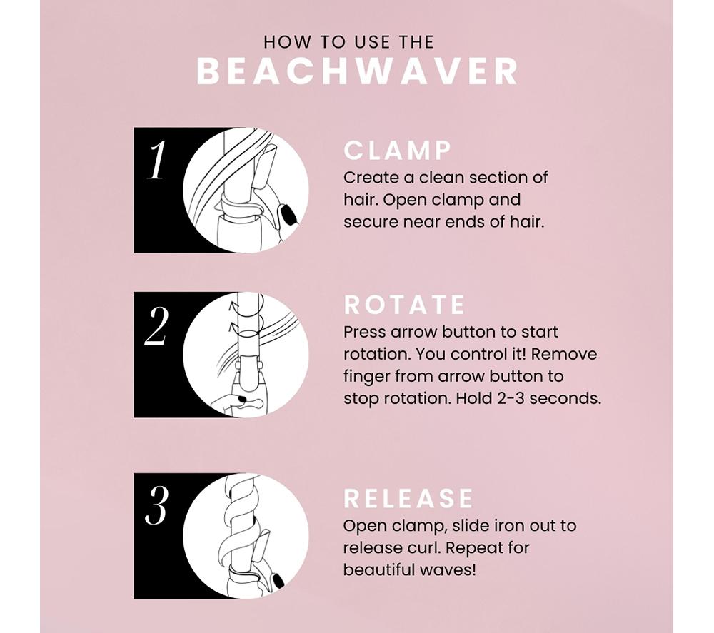 BEACHWAVER B1 BWUK16MR Hair Curler - Midnight Rose image number 11 of 29