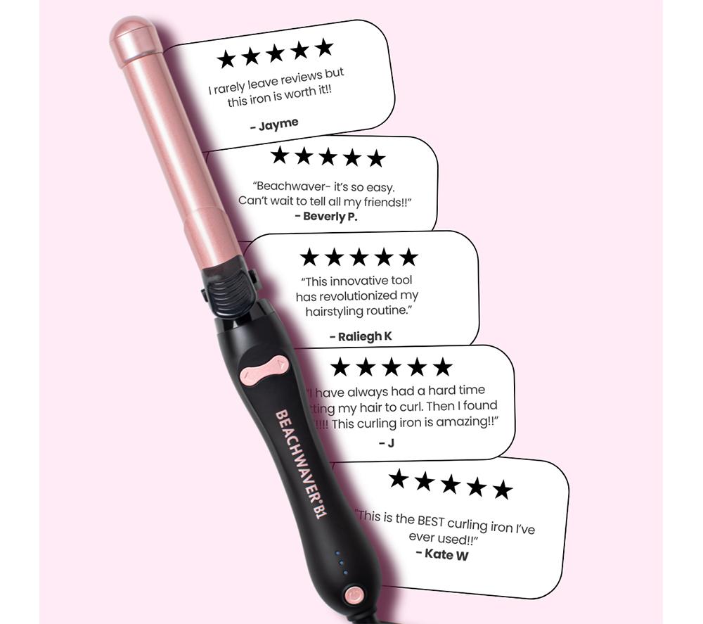 BEACHWAVER B1 BWUK16MR Hair Curler - Midnight Rose image number 22 of 29