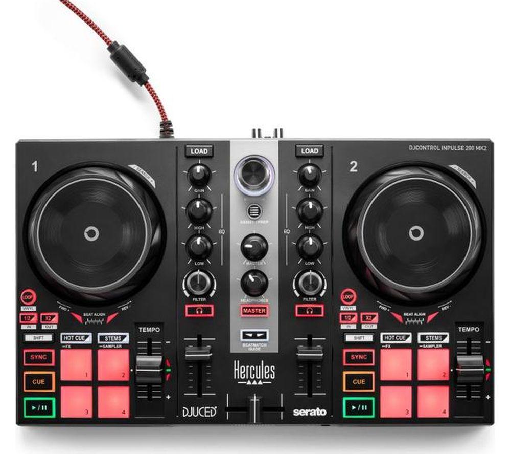 HERCULES DJControl Inpulse 200 MK2 Audio Controller Learning Kit - Black image number 3 of 8