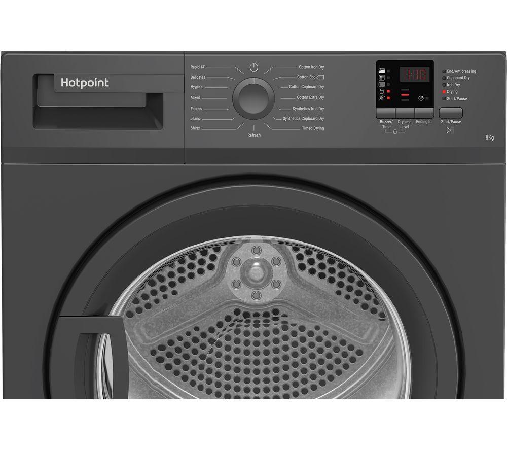 HOTPOINT C HD C82 GGGD UK 8 kg Condenser Tumble Dryer - Graphite image number 3 of 7