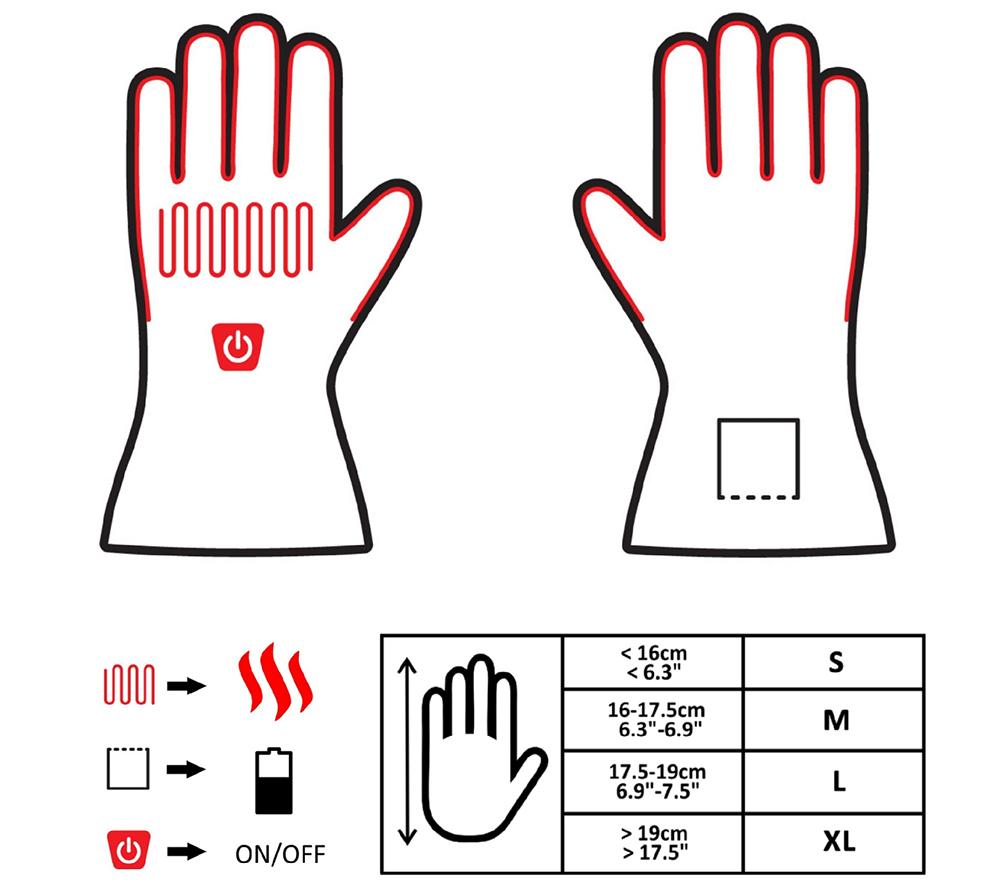 GLOVII Heated Ski Gloves - Black, XL image number 9 of 13