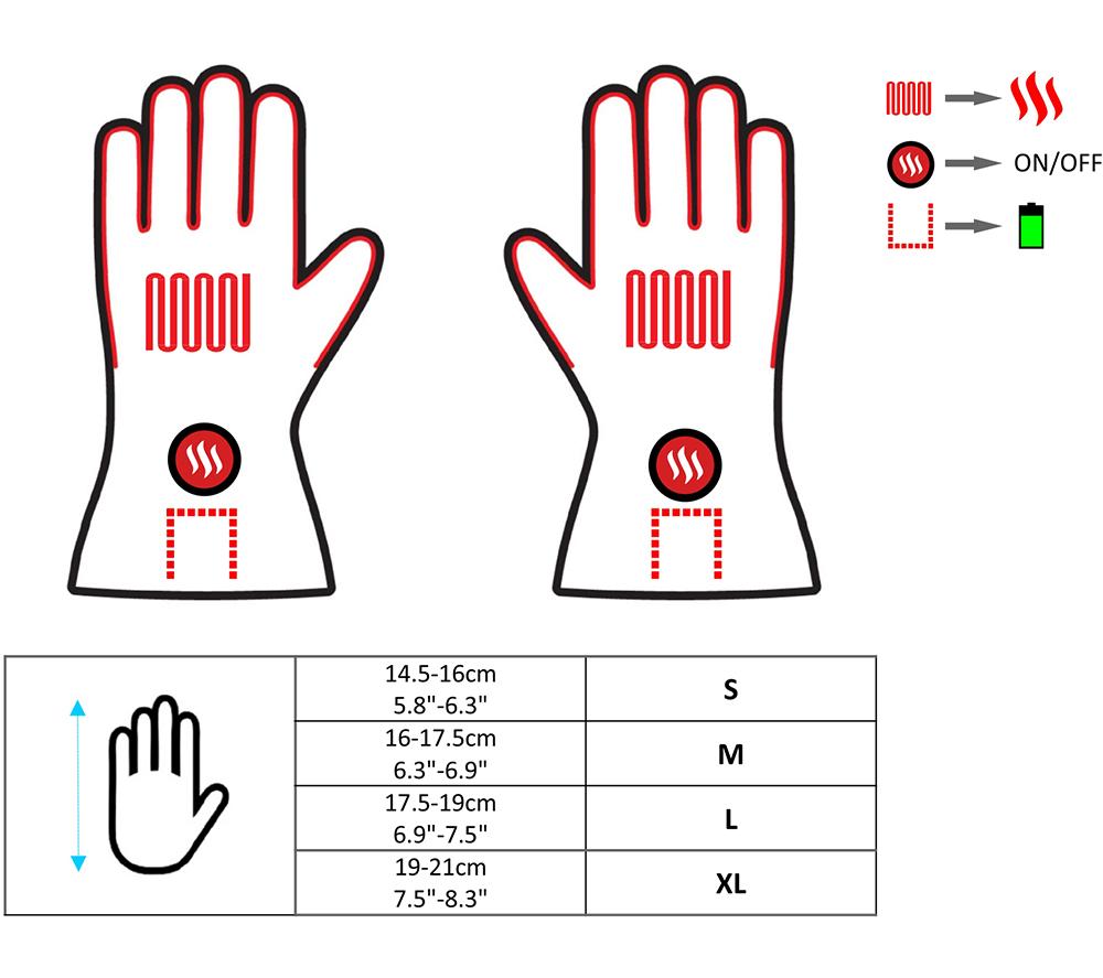 GLOVII Heated Ski Gloves - Black, XL image number 12 of 13