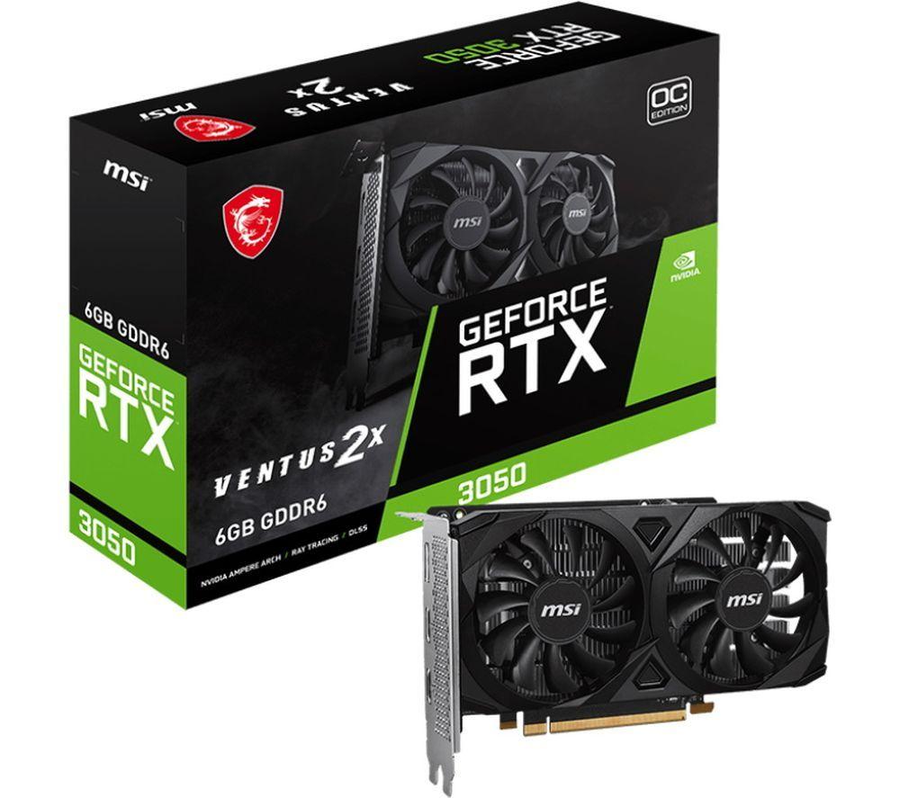 MSI GeForce RTX 3050 6 GB VENTUS 2X E OC Graphics Card image number 3 of 4