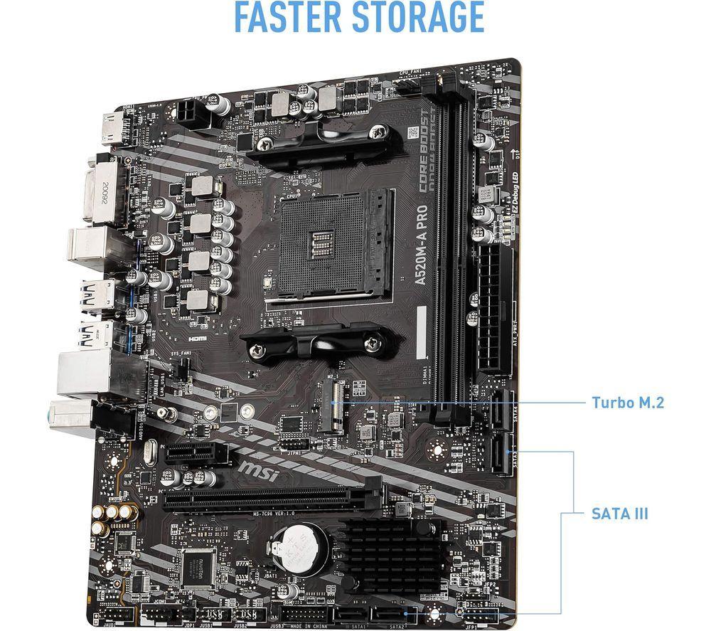 MSI A520M-A Pro AM4 Motherboard image number 3 of 6