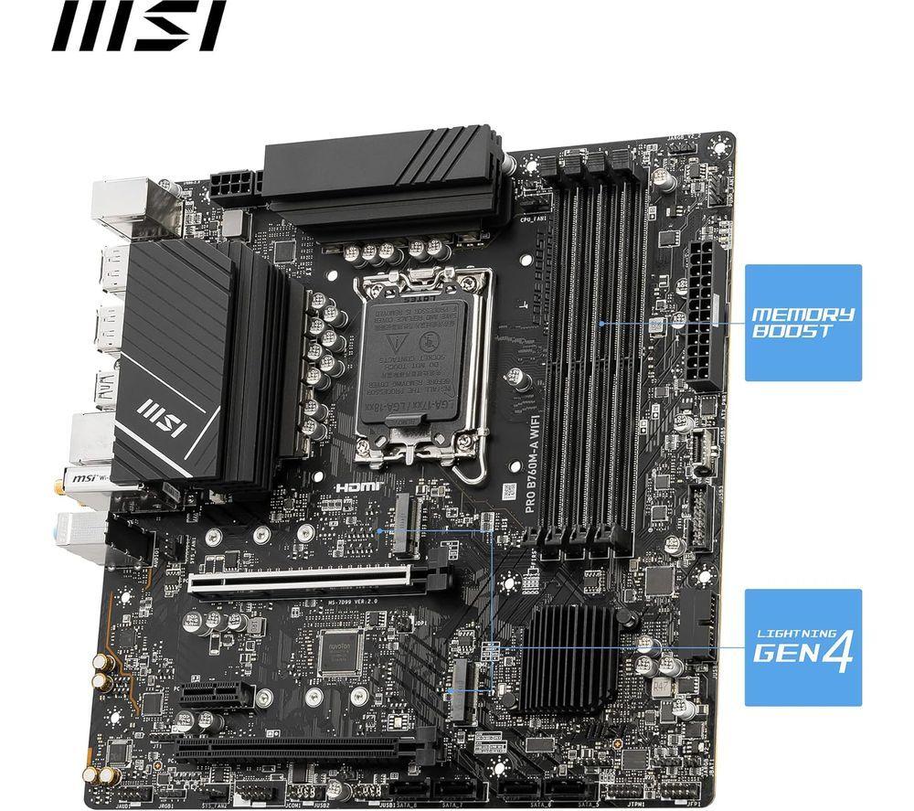 MSI PRO B760M-A WIFI DDR5 LGA1700 Motherboard image number 5 of 8