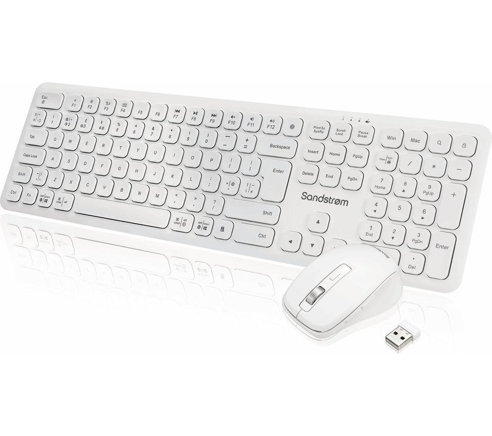 SANDSTROM SWLCSWH25 Wireless Keyboard & Mouse Set - White image number 7 of 7