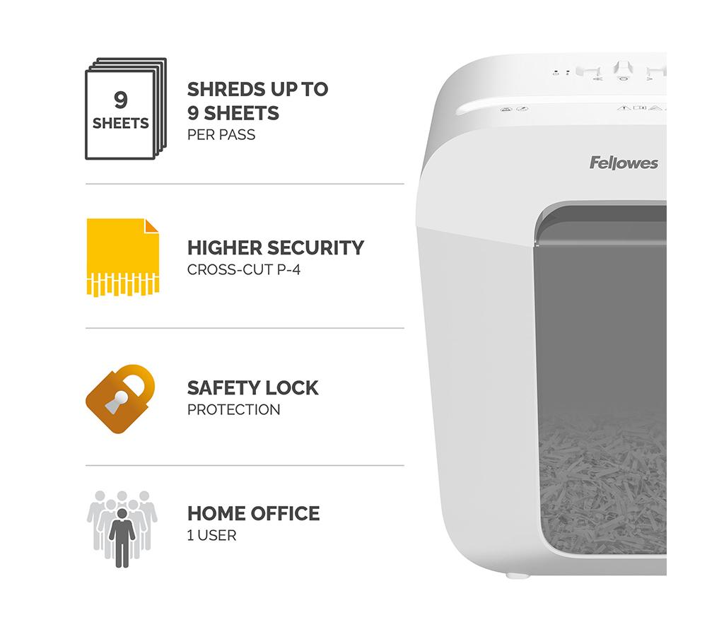 FELLOWES Powershred LX50 Cross Cut Paper Shredder - White image number 2 of 7