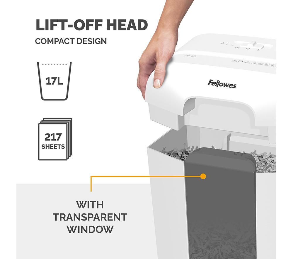 FELLOWES Powershred LX50 Cross Cut Paper Shredder - White image number 6 of 7