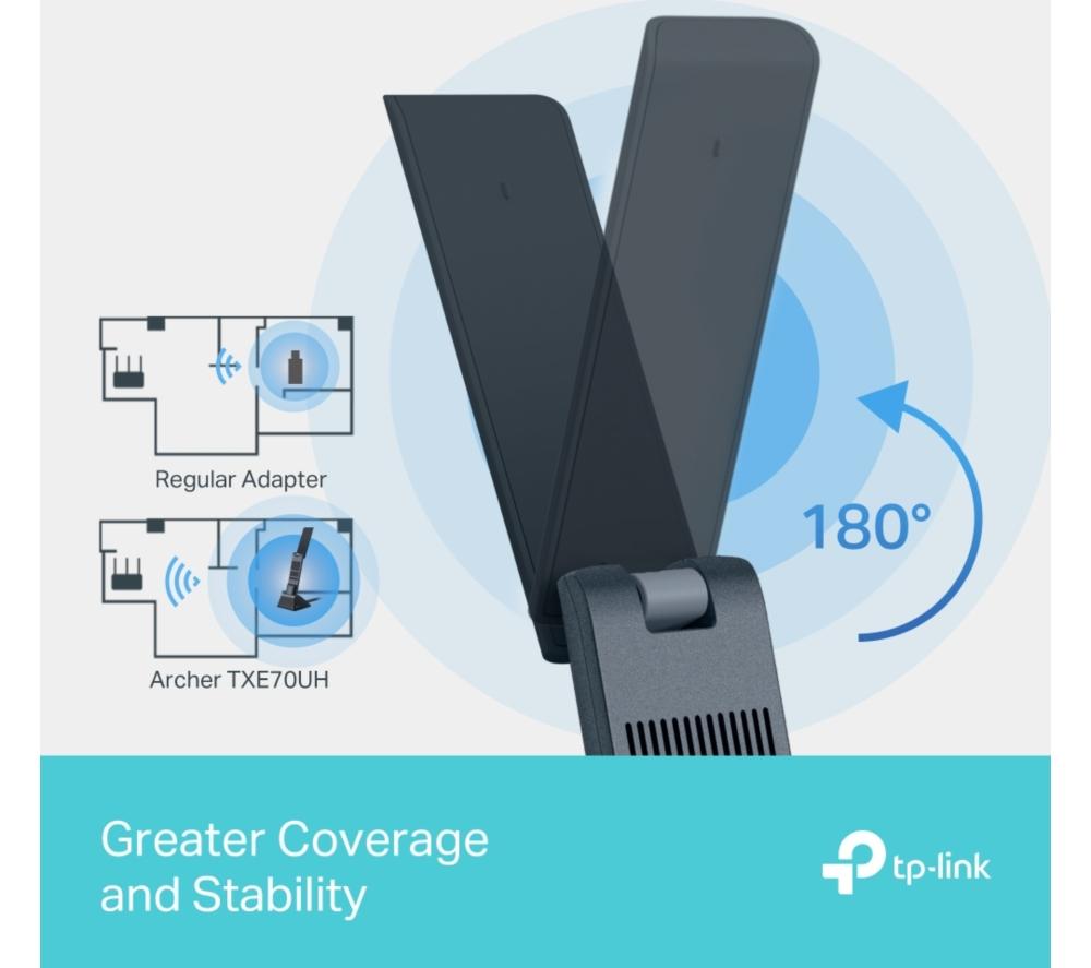 TP-LINK Archer TXE70UH USB Wireless Adapter - AXE 5400, Tri-band image number 5 of 9