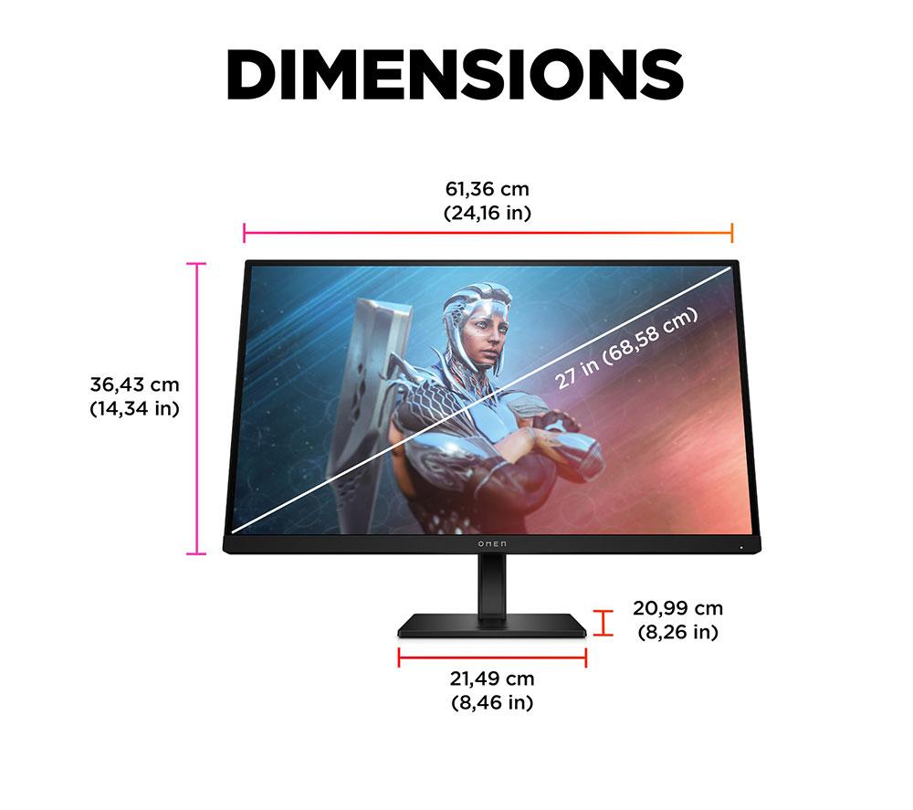 HP OMEN 27 Full HD 27" LED Gaming Monitor - Black image number 4 of 15
