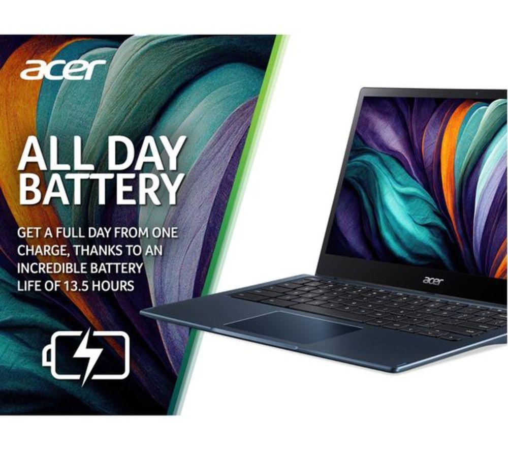 ACER Spin 513 13.3" 2 in 1 Refurbished Chromebook - Snapdragon 7c Gen 2, 64 GB eMMC, Blue (Very Good Condition) image number 4 of 11