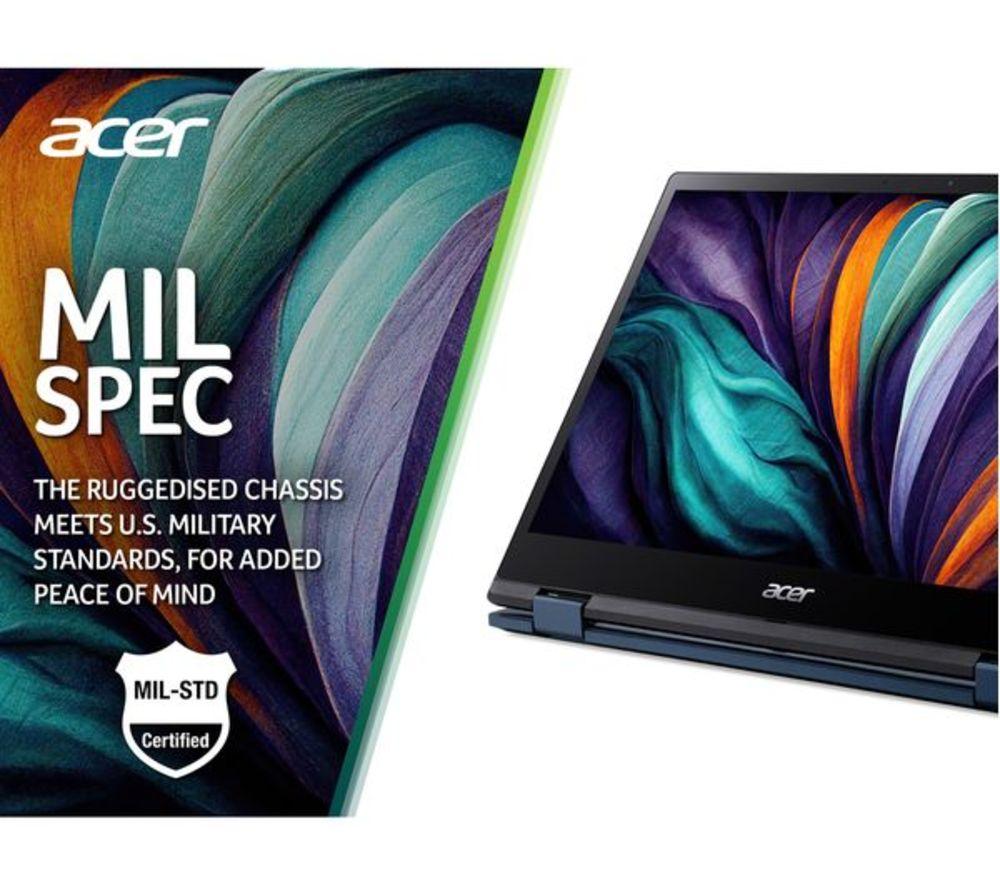 ACER Spin 513 13.3" 2 in 1 Refurbished Chromebook - Snapdragon 7c Gen 2, 64 GB eMMC, Blue (Very Good Condition) image number 6 of 11