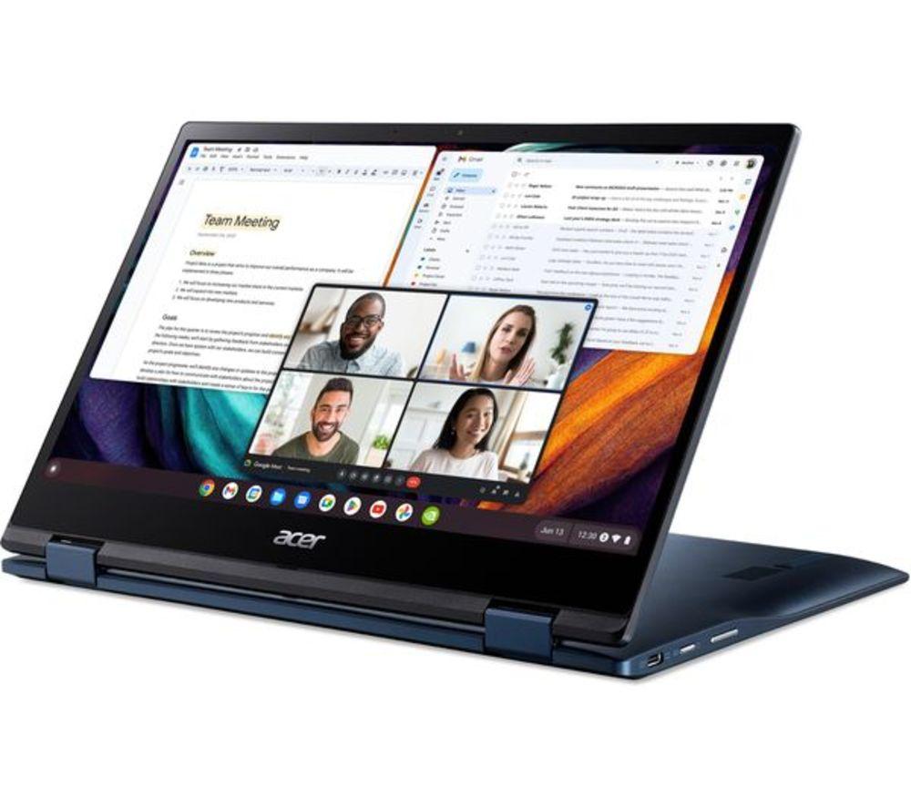 ACER Spin 513 13.3" 2 in 1 Refurbished Chromebook - Snapdragon 7c Gen 2, 64 GB eMMC, Blue (Very Good Condition) image number 7 of 11
