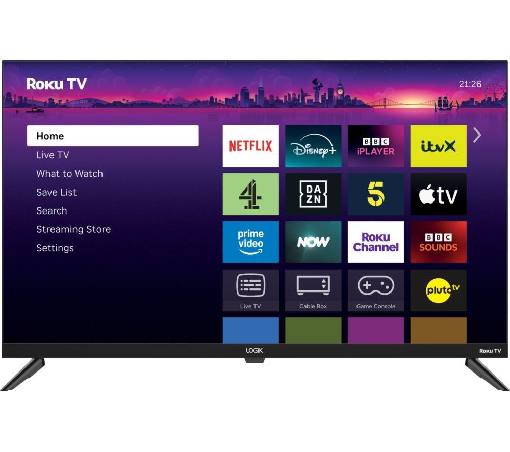 LOGIK: LOGIK L32RHE25 Roku 32" Smart HD Ready HDR LED TV