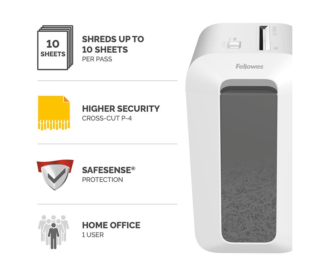 FELLOWES Powershred LX65 Cross Cut Paper Shredder - White image number 2 of 7