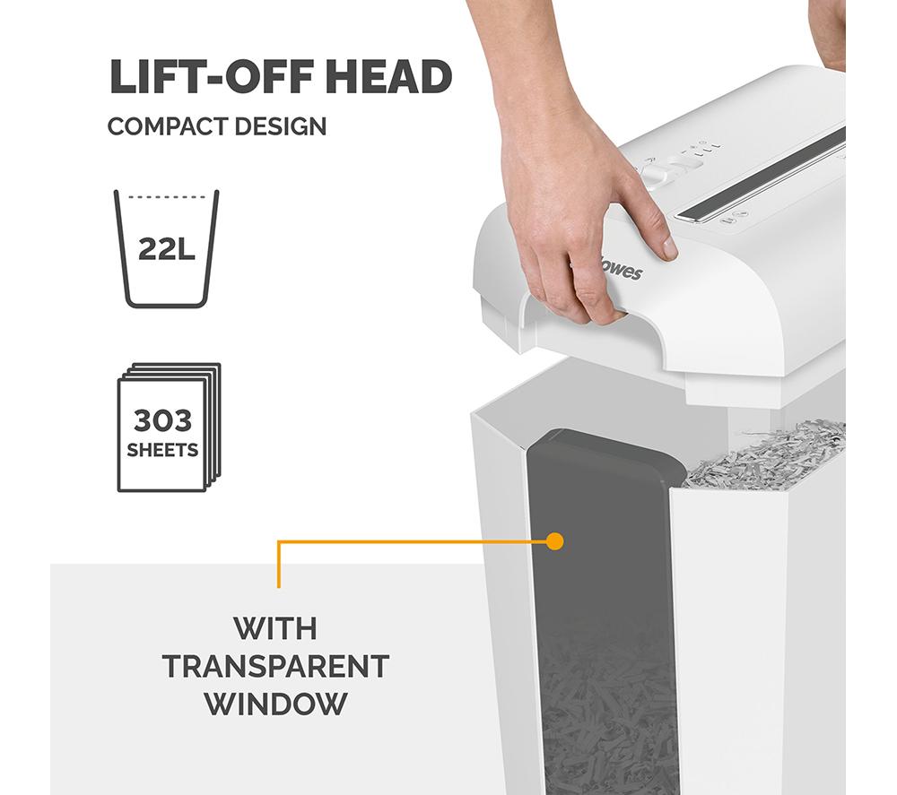 FELLOWES Powershred LX65 Cross Cut Paper Shredder - White image number 6 of 7