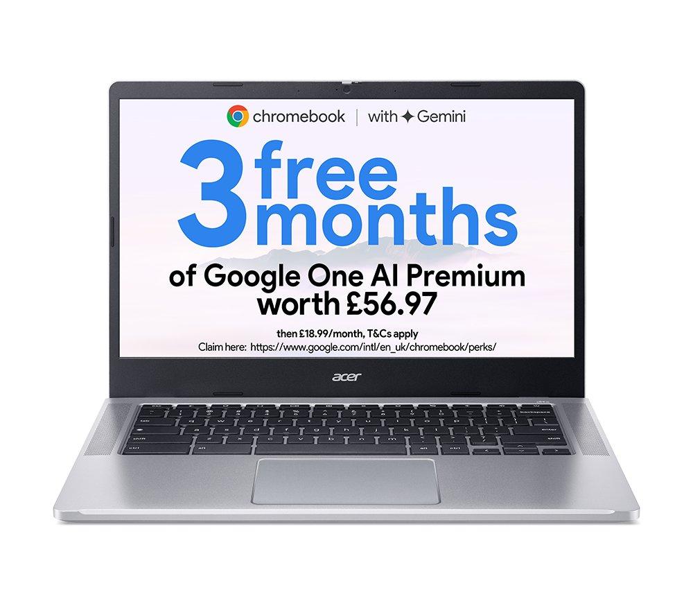 ACER 314 14inch Chromebook - Intel®N100, 128 GB eMMC, Silver