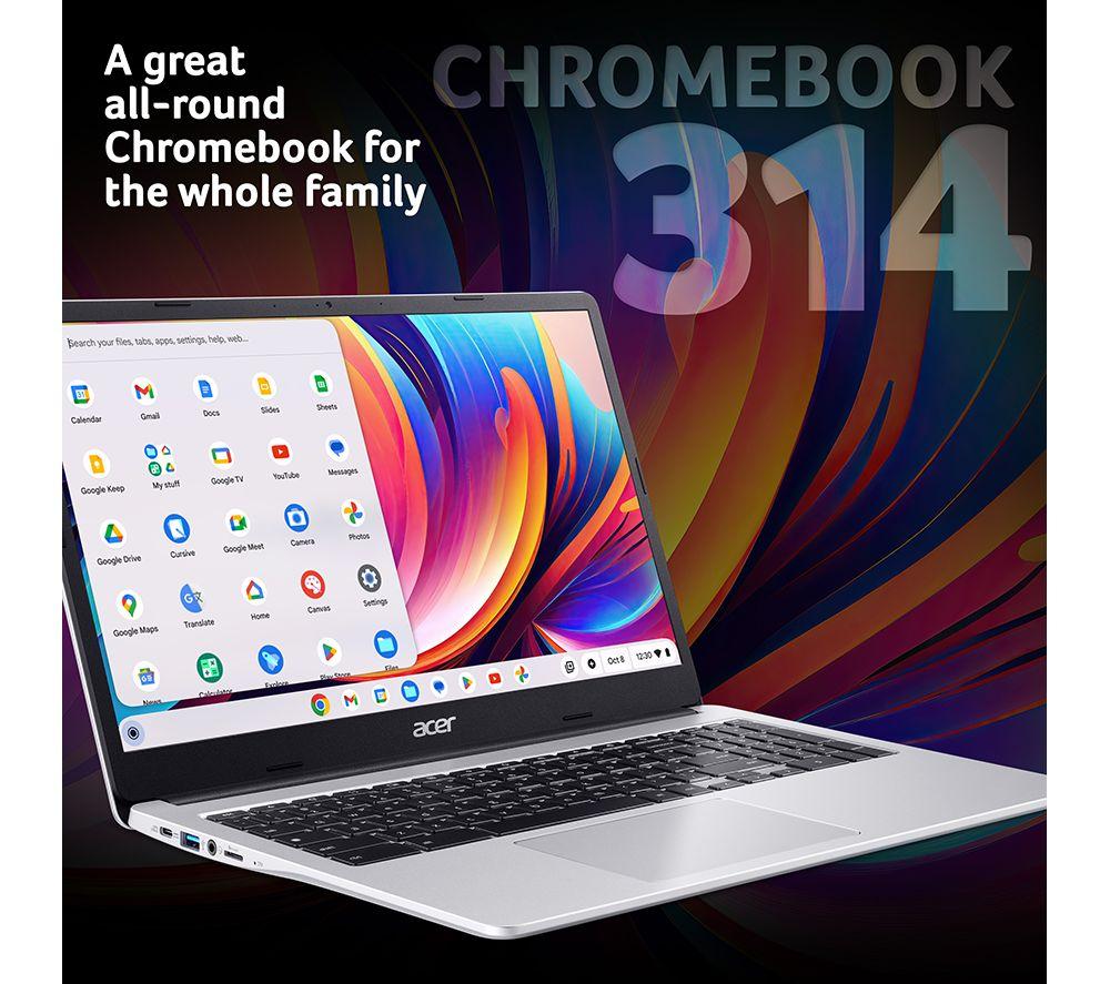 ACER 314 14" Chromebook - Intel&reg; N100, 128 GB eMMC, Silver image number 9 of 15