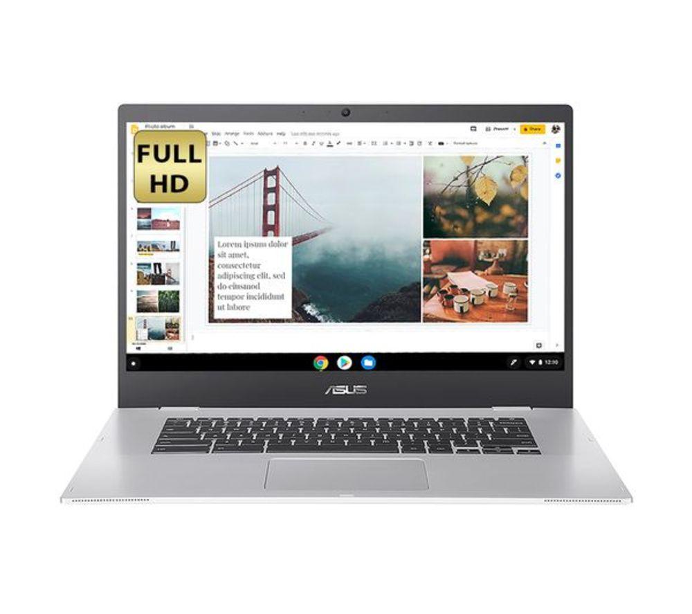 Asus Cx15 15.6" Refurbished Chromebook - Intel®Celeron, 64 Gb Emmc, Silver (Very Good Condition), Silver/Grey