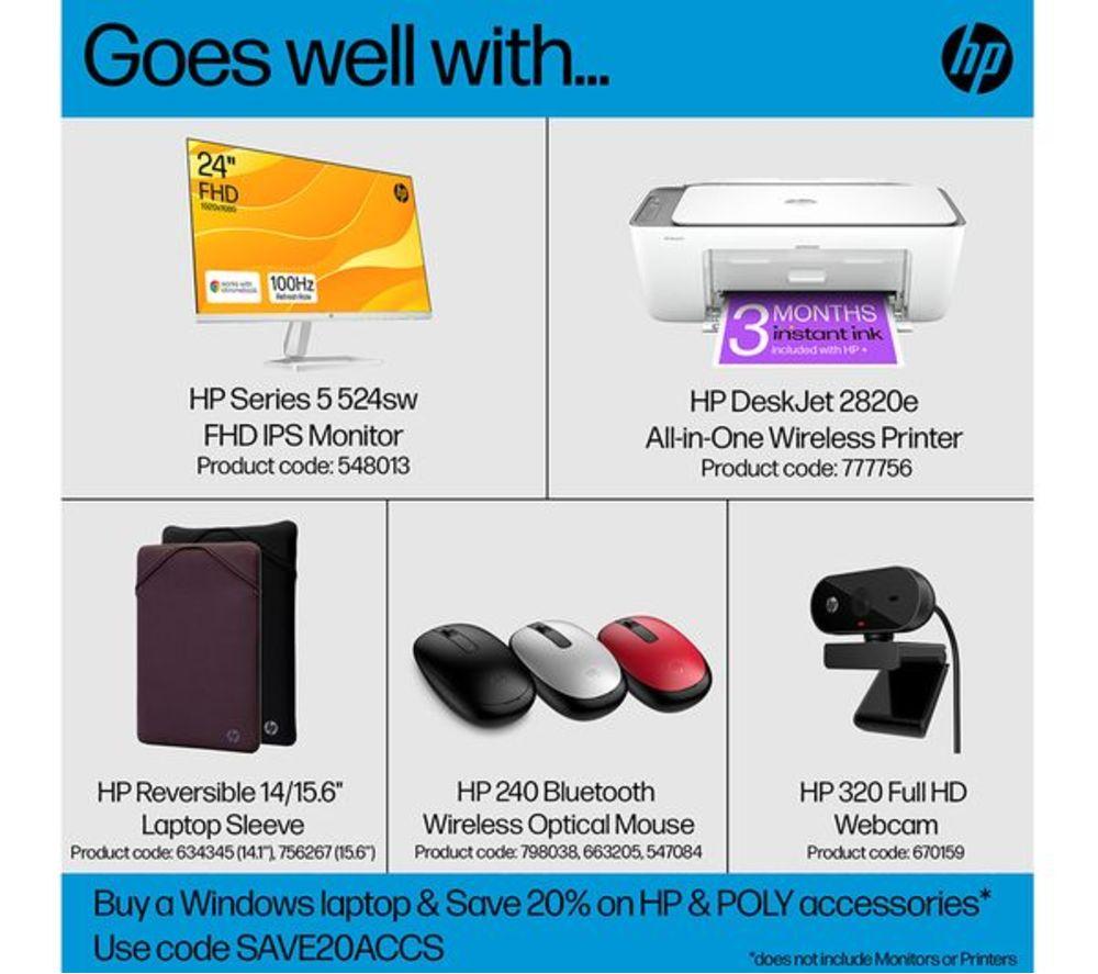 HP 14s-dq5503sa 14" Refurbished Laptop - Intel&reg; Core&trade; i3, 128 GB SSD, Silver (Very Good Condition) image number 4 of 11